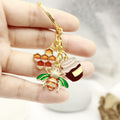 Metal Bee Honeycomb Sunflower Keychain Bag Charm view 3