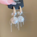 Light Luxury French Bow Pearl Stud Earrings With Silver Pins And Convertible Elegant Design view 1