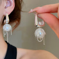 Light Luxury French Bow Pearl Stud Earrings With Silver Pins And Convertible Elegant Design view 2