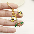 Zinc Alloy Rhinestone Bee Keychain Ladies Bag Charm view 3
