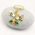 Zinc Alloy Rhinestone Bee Keychain Ladies Bag Charm view 4