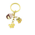 Metal Enamel Bee Sunflower Keychain Backpack Charm view 5