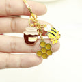 Metal Enamel Bee Sunflower Keychain Backpack Charm view 3