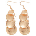 Light Luxury Irregular Metal Matte Sequin Tassel Drop Earrings With Geometric Round Design view 5
