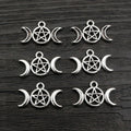 Alloy Star And Moon Pendant Charms For DIY Jewelry Accessories Necklace Bracelet 14x22mm 1g view 3