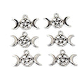 Alloy Star And Moon Pendant Charms For DIY Jewelry Accessories Necklace Bracelet 14x22mm 1g view 2