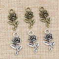 Alloy Rose Flower Pendant Charm For DIY Necklace Bracelet Jewelry Accessories 21x10mm view 4