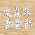 Alloy Star Praying Angel Girl Pendant DIY Jewelry Accessory Charm For Necklace Bracelet 23x16mm 2g view 2