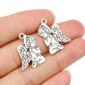 Alloy Star Praying Angel Girl Pendant DIY Jewelry Accessory Charm For Necklace Bracelet 23x16mm 2g view 5