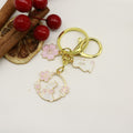 Zinc Alloy Rabbit Wreath Keychain Cute Car Bag Charm view 6