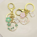Zinc Alloy Rabbit Wreath Keychain Cute Car Bag Charm view 3