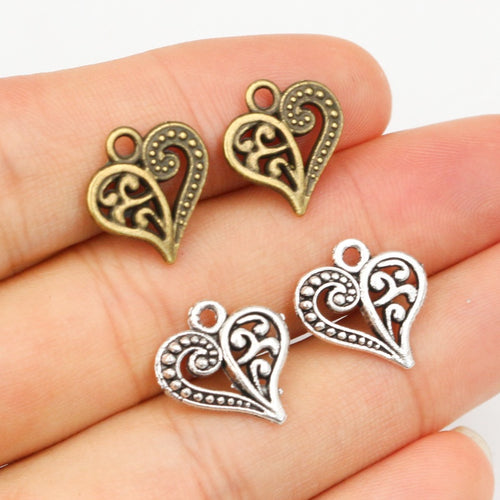 15x14mm Alloy Heart Pendant Charm For DIY Jewelry Necklace Bracelet Accessories