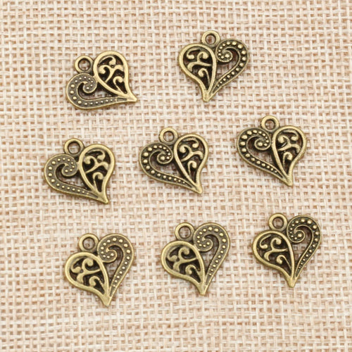 15x14mm Alloy Heart Pendant Charm For DIY Jewelry Necklace Bracelet Accessories
