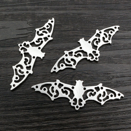 Alloy Bat Pendant Charms For DIY Jewelry Accessories Necklace Bracelet Making 55x19mm 3g