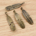 Alloy Feather Pendant For DIY Jewelry Accessories Necklace Bracelet Charm 46x11mm 3g view 4