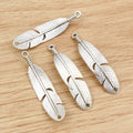 Alloy Feather Pendant For DIY Jewelry Accessories Necklace Bracelet Charm 46x11mm 3g view 3