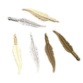 31x6.5mm Alloy Feather Pendant Charm For DIY Jewelry Necklace Bracelet Accessories view 5