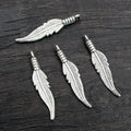 31x6.5mm Alloy Feather Pendant Charm For DIY Jewelry Necklace Bracelet Accessories view 2