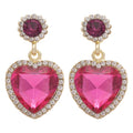 Alloy Rhinestone Heart Pendant Drop Earrings European Palace Style Light Luxury Jewelry view 5