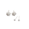Four Piece Silver Needle Firework Faux Pearl Flower Stud Earrings For Women Light Luxury Minimalist view 5