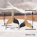 New Fish Tail Drop Earrings With Resin Oil Painting Alloy Vintage Textured Jewelry view 4
