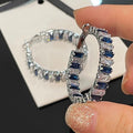 Women's Oversized Hoop Earrings Quadrilateral Geometric Zircon Statement Jewelry view 3