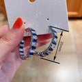 Women's Oversized Hoop Earrings Quadrilateral Geometric Zircon Statement Jewelry view 4