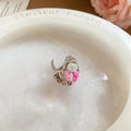 Light Luxury Irregular Shell Rhinestone Flower Open Ring for Women view 4