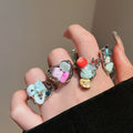 Light Luxury Irregular Shell Rhinestone Flower Open Ring for Women view 1