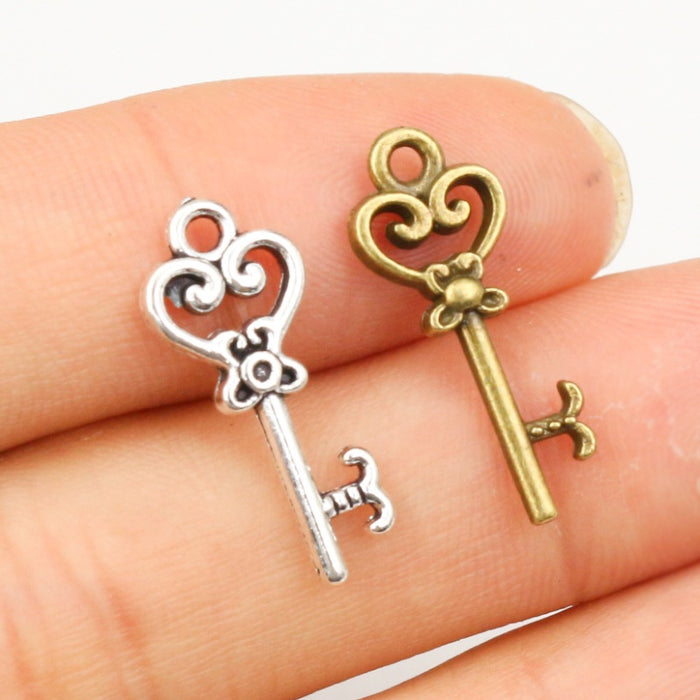 21x9mm Alloy Small Key Pendant Charm For DIY Jewelry Necklace Bracelet Accessories