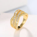European Korean New Ring For Women With Cross Line Design, Trendy Light Luxury Accessory view 3