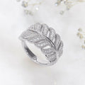 Vacation Style Leaf Ring For Women, Three Color Feather Shape Glossy Niche Fashion Jewelry view 6