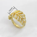 Vacation Style Leaf Ring For Women, Three Color Feather Shape Glossy Niche Fashion Jewelry view 4