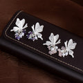 Elegant Silver Alloy Butterfly Tassel Studs With Pearl And Purple Crystal Charms Women's Vacation Earrings view 2