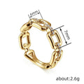 Gold Color Commuter Business Loop Ring For Women With Micro Pave Zircon French Jewelry view 4