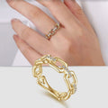 Gold Color Commuter Business Loop Ring For Women With Micro Pave Zircon French Jewelry view 1