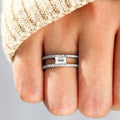 Minimalist Geometric Square Double Layer Ring For Women, Daily Fashion Accessory Jewelry view 3