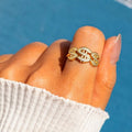 Old Money Style Punk Ring For Women, Hip Hop Trendy Statement Design Finger Jewelry view 3