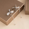 Elegant French Minimalist Alloy Metal Flower Petal Long Tassel Drop Studs Luxury Statement Earrings view 4
