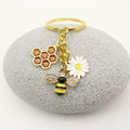 Metal Bee Sunflower Keychain Summer Bag Charm Gift view 3
