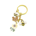 Metal Bee Sunflower Daisy Keychain Bag Charm Gift view 5