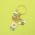 Metal Bee Sunflower Daisy Keychain Bag Charm Gift view 1