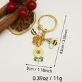 Metal Bee Sunflower Daisy Keychain Bag Charm Gift view 2