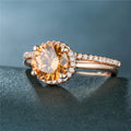 Rose-Gold-Tone Champagne Round Crystal Ring Set Jewelry view 3
