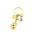 Metal Enamel Daisy Bee Flower Insect Keychain Car Charm Gift view 5
