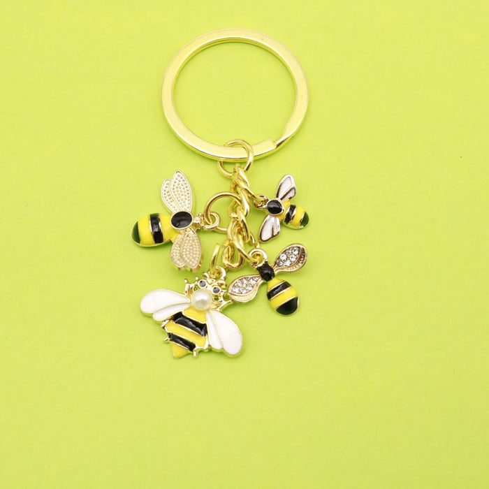 Metal Cute Bee Keychain Bag Charm Teacher Gift
