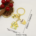 Metal Mushroom House Bee Keychain Bag Charm view 2