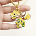Metal Mushroom House Bee Keychain Bag Charm view 3