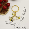 Metal Daisy Bee Keychain Bag Charm view 2