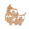 European American Exaggerated Metal Flower Bangle, Minimalist Luxury Designer Arm Cuff view 5